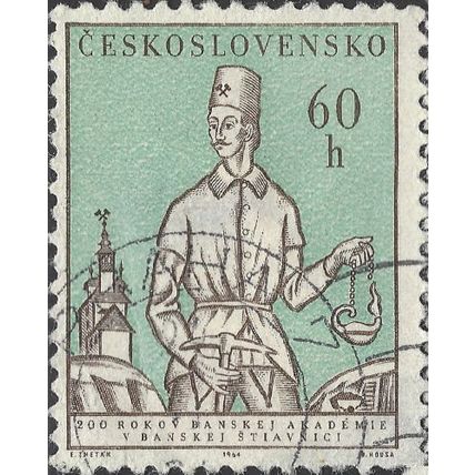 CZECHOSLOVAKIA, Mountain academy, 200 years, green 1964, 60h