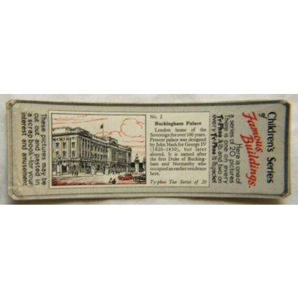 1955 Typhoo Famous Buildings card 2 Buckingham Palace