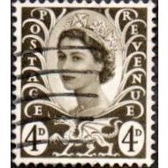 1967-9 Wales Regional Definitives, 4d Value. Sepia. Fine Used