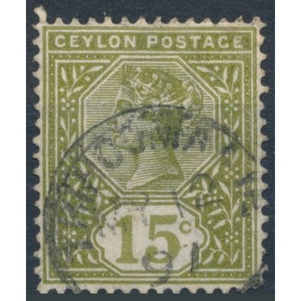 QV: 15c - Ceylon 1886 - F H - SG 196