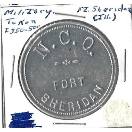 Fort SHERIDAN ill $5.00 TOKEN BU