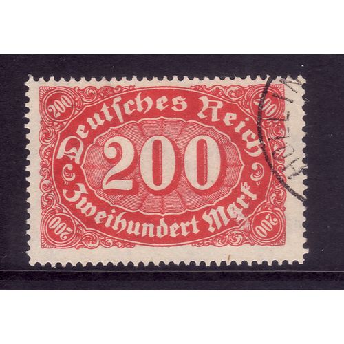 GERMANY 1923 200M RED on BUFF SG 231 FINE USED#4