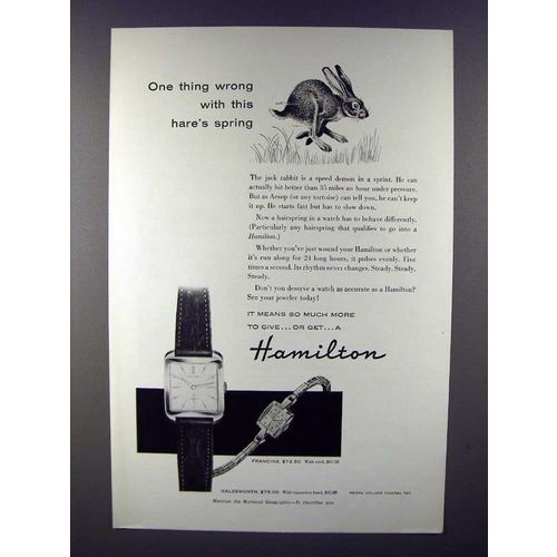 1955 Hamilton Francine, Halesworth Watch Ad - Hare