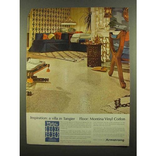 1965 Armstrong Montina Vinyl Corlon Floor Ad - Tangier