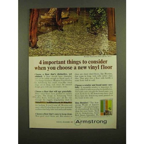 1965 Armstrong Montina Vinyl Corlon Floor Ad - 86717