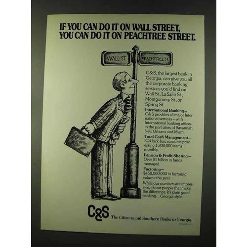 1973 C&S Citizens and Southern Banks Ad - Wall Street
