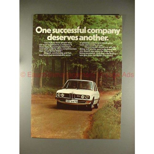 1977 BMW 525 Car Ad - One Successful Company Deserves!!