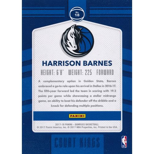 2017-18 Donruss Court Kings 18 Harrison Barnes Dallas Mavericks