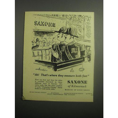 1948 Saxone Shoes Ad - Cartoon by Anton