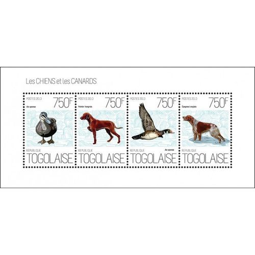 TOGO 2013 SHEET MNH DOGS CHIENS PERROS HUNDEN CANI CAES DUCKS PATOS BIRDS AVES 6