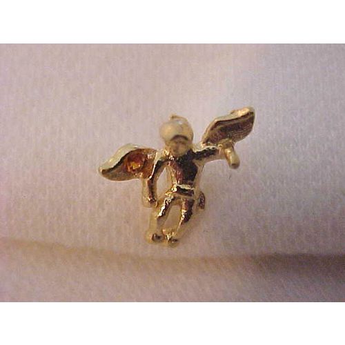 Angel Pin Set of 3 Angel Hat Tack Lapel Pins Topaz Crystal Sizes Vary