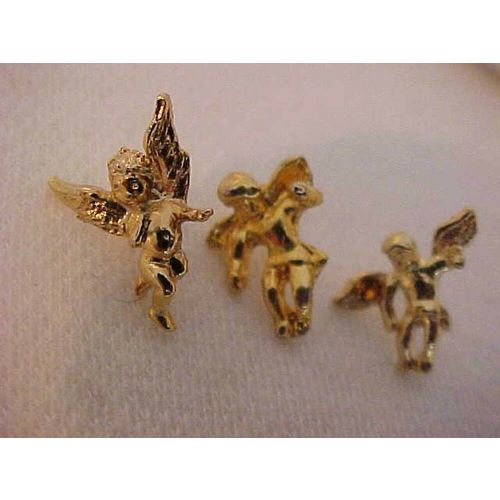 Angel Pin Set of 3 Angel Hat Tack Lapel Pins Topaz Crystal Sizes Vary
