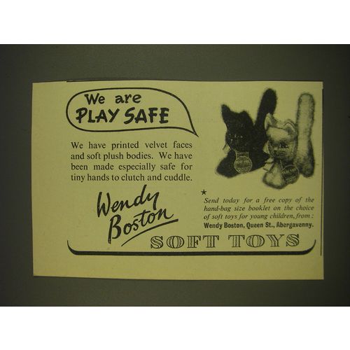 1955 Wendy Boston Soft Toys Ad - We are Play Safe