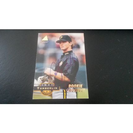 1994 Pinnacle Card # 227 Andy Tomberlin Autograph Pittsburgh Pirates