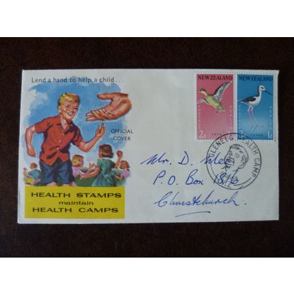 New Zealand 1959 Health Stamps First Day Cover Glenelg Health Camp birds Teal