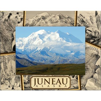Juneau Alaska Laser Engraved Wood Picture Frame (4 x 6)
