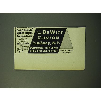 1950 The De Witt Clinton Hotel Ad - Traditional Knott Hotel Hospitality
