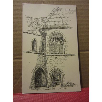 CLEEVE ABBEY, Somerset. unused postcard artist. S W Lovelace in 1946 =