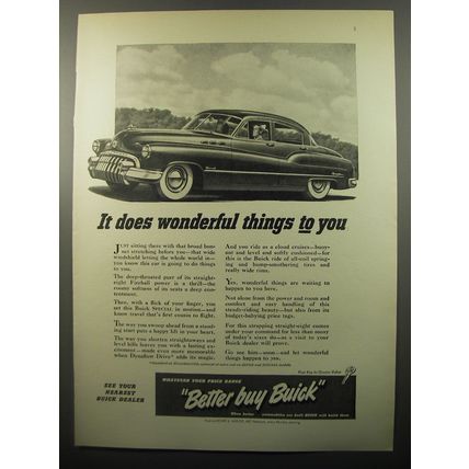 1950 Buick Car Ad - It does wonderful things to you