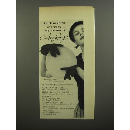 1953 Arzberg China Advertisement - For fine china everyday the answer is Arzberg