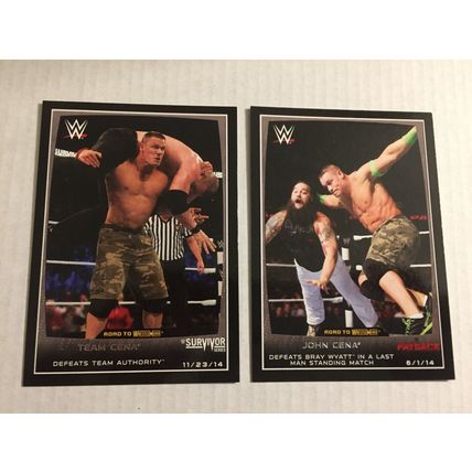 Two 2015 Topps WWE John Cena Cards Trading Cards