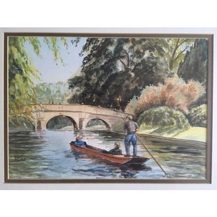 Original Watercolour Painting By Fred Williams “Cambridge The Backs”