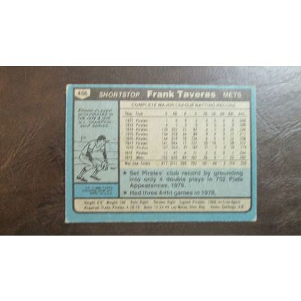 1980 Topps Frank Taveras New York Mets Card #456