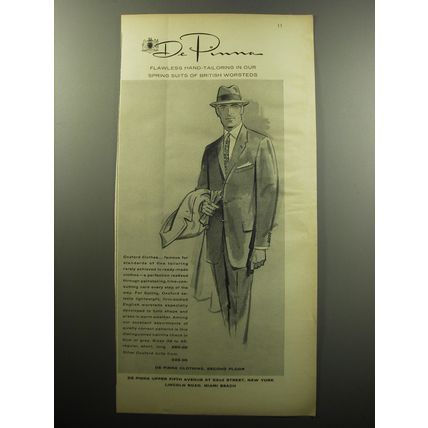1957 De Pinna Oxxford Suit Advertisement - hand-tailoring in our spring suits