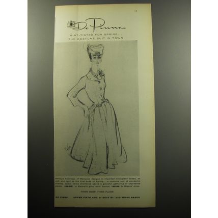 1957 De Pinna Advertisement - Suit by Phillippe Tourneys of Marquise
