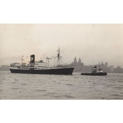 Tug North Rock Ship Boat Built 1955 Vintage Rare Photo
