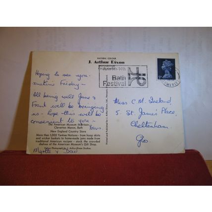 store THE AMERICAN MUSEUM, CLAVERTON MANOR, BATH. SOMERSET used postcard 1970 =