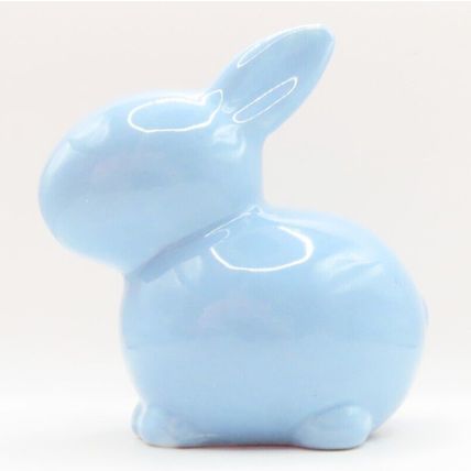 Blue Bunny Ceramic Ornament 10.5 CM Gift Home Decor Figurine Cute Animal Rabbit