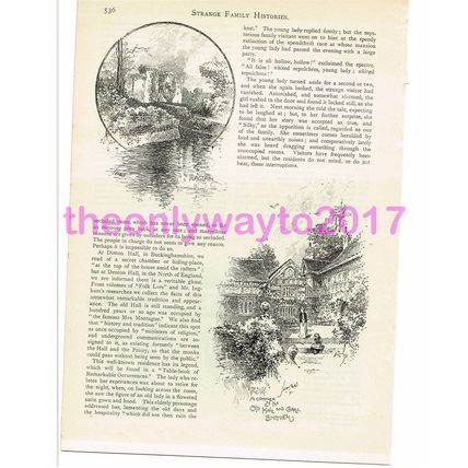 Raglan, Monmouthshire & Smithills, Lancs, Victorian Book Illustration, 1891