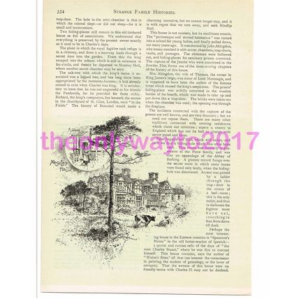 Moseley Hall, Staffordshire, England, Victorian Book Illustration, 1891