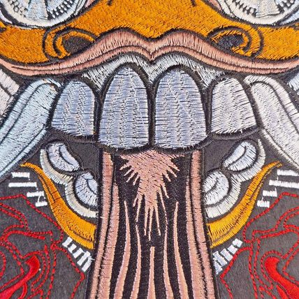 Large Tribal Iron On Patch Motif Embroidered Badge 31 cm x 28 cm Goth Emo P114