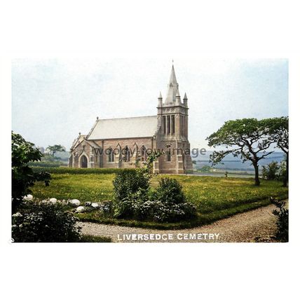 ptc6052 - Yorks - An early view of Liversedge Church, & Cemetery - print 6x4