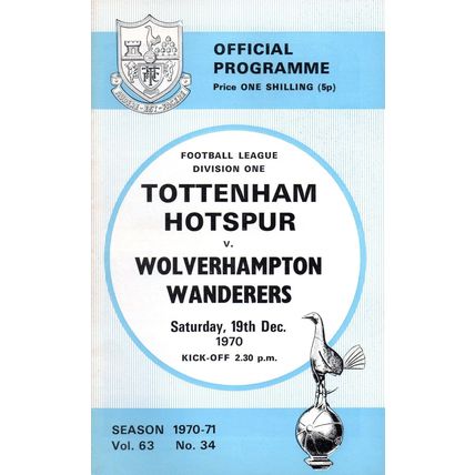 1970/71 Tottenham Hotspur / Spurs vs Wolves **FREE P&P**