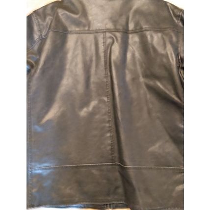Men's VTG Arizona Jean Co Biker Motorcycle Jacket Black XL White Striped Sleeves