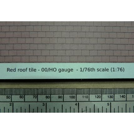 Tuile de papier rouge - échelle OO/HO (1:76) feuille A4