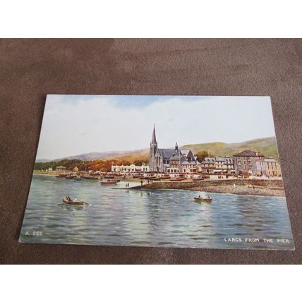 1930s Postcard - Largs from Pier, Ayrshire - Artist Brian Gerald / A555
