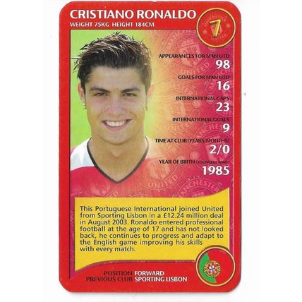 Top Trumps 2005 CRISTIANO RONALDO Manchester United