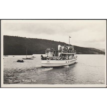 Teal Leaving Bowness Pier, Westmorland, c.1950s - Webster RP Postcard