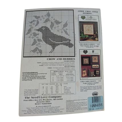 The Need'l Love Cross Stitch Sunflower Harvest Renee Nanneman #38 Crow & Berries