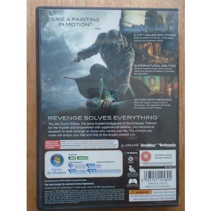 Dishonored PC DVD