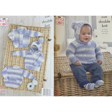 Knitting Pattern for Baby & Children's Items in DK Wool King Cole 5159