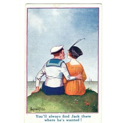 COMIC POSTCARD "You'll always find Jack there where he's wanted!" Comique 2634