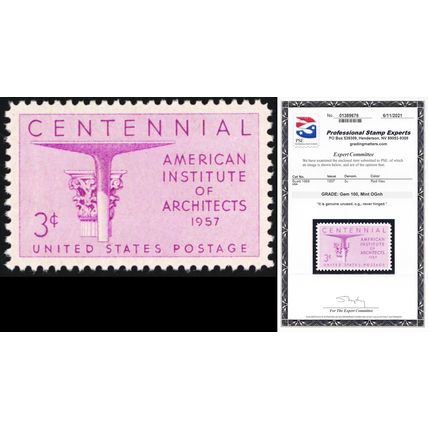 1089, Mint Superb NH 3¢ - With Graded GEM 100 PSE Certificate - Stuart Katz