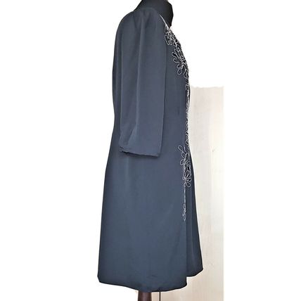 Kaliko Black Floral Cutout Embroidery Beaded Dress Size 14 UK