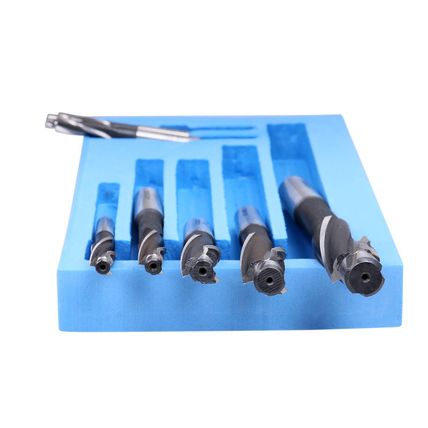 Accusize Industrial Tools 7 Pc Metric Hss Solid Capscrew Counterbore Set, 3 Flut