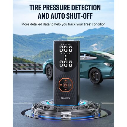 Tire Inflator Portable Air Compressor, 160PSI Cordless Air Pump for Car Tires, 5